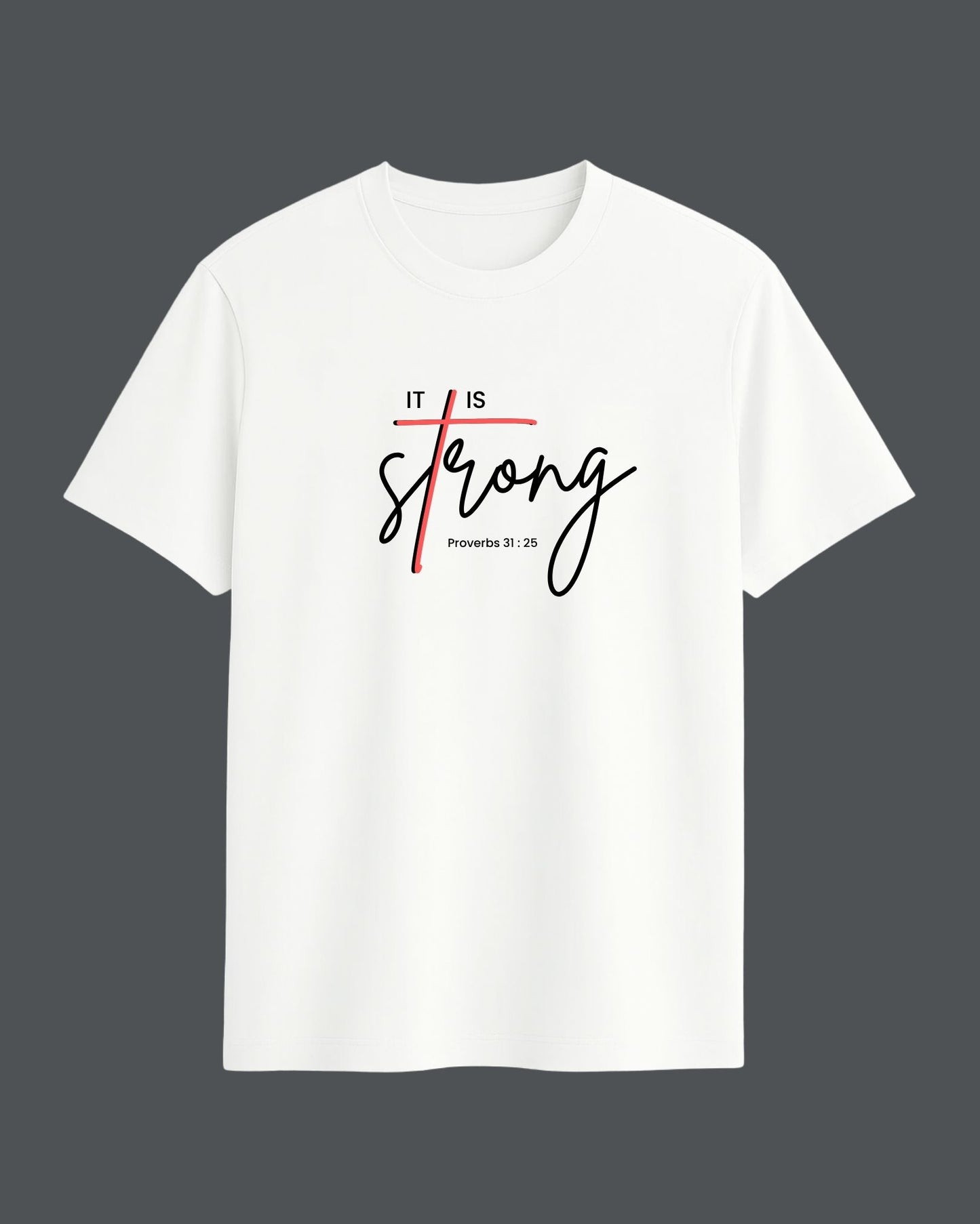 "Strong” Half Sleeve Round Neck Unisex Cotton T-Shirt