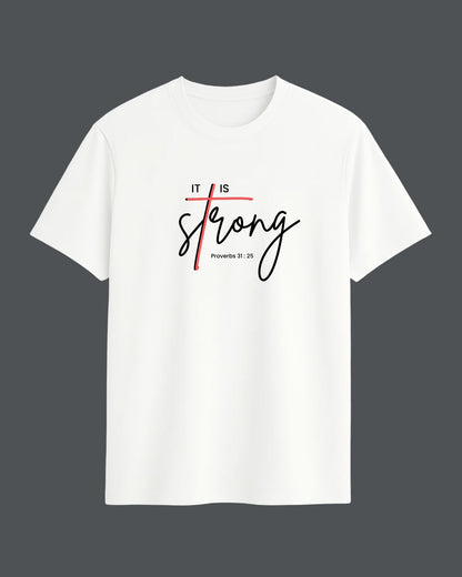 "Strong” Half Sleeve Round Neck Unisex Cotton T-Shirt