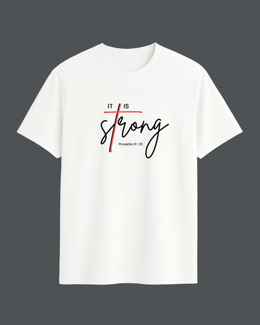 "Strong” Half Sleeve Round Neck Unisex Cotton T-Shirt