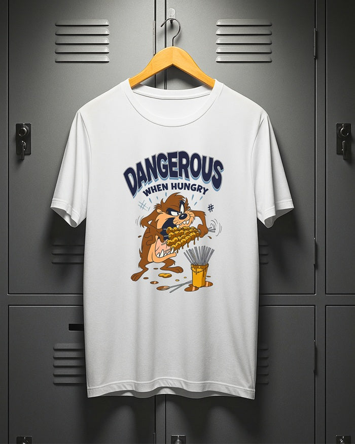 "Dangerous” Half Sleeve Round Neck Unisex Cotton T-Shirt