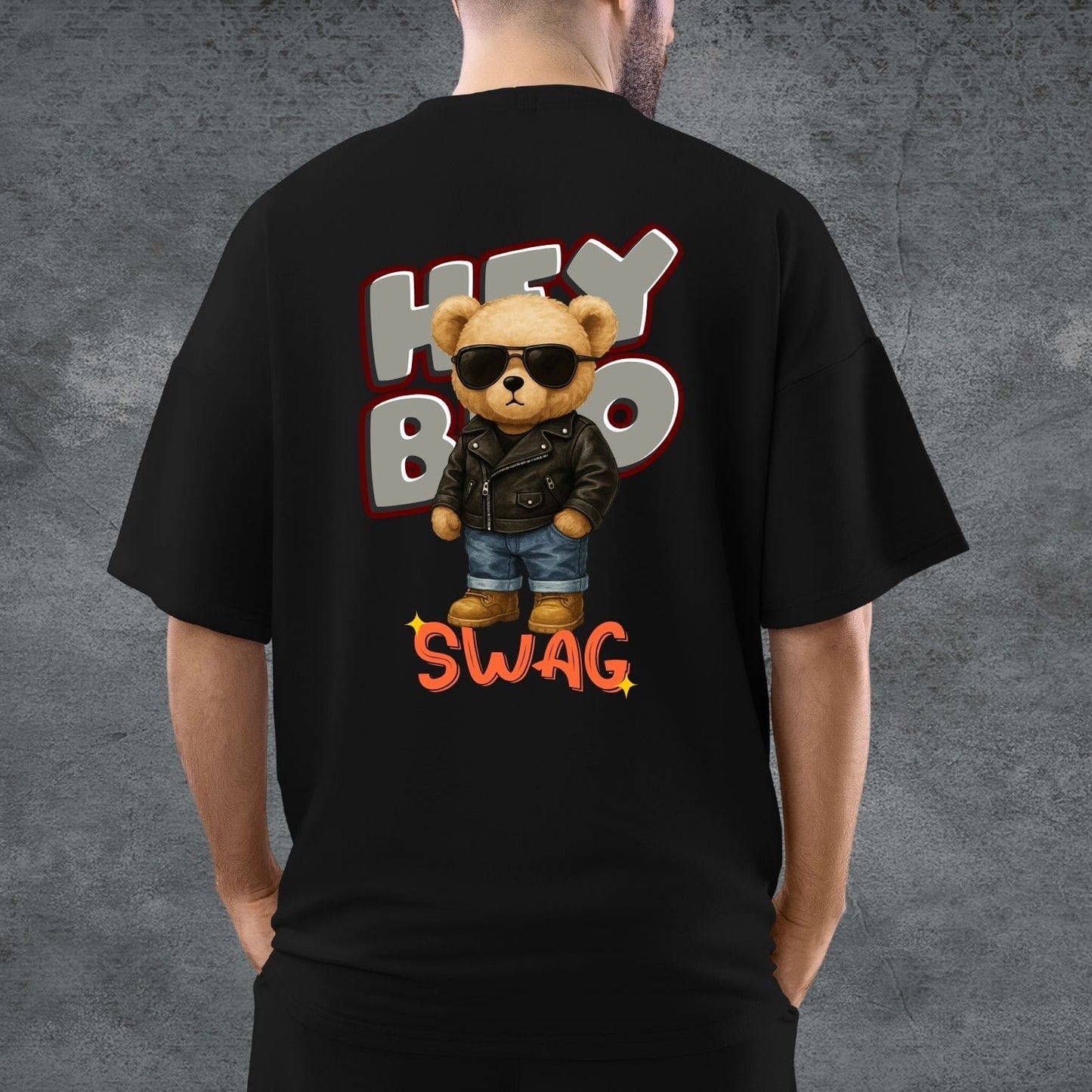 "Hey Bro" Oversized Relaxed fit T-Shirt